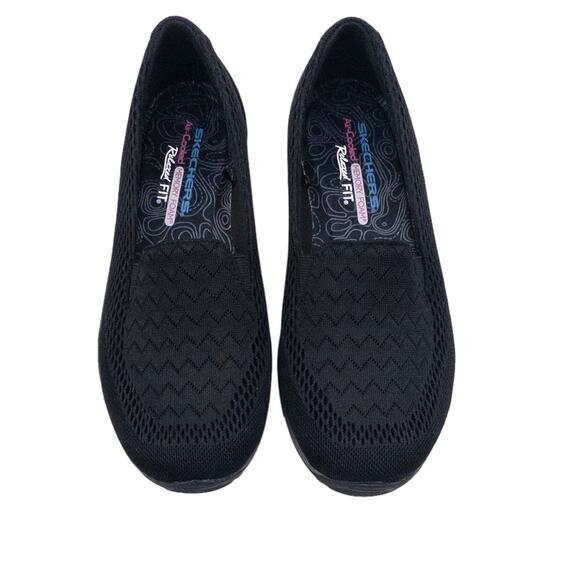 Skechers Relaxed Fit Slip On Sneakers Loafers Black Women 8 Machine Washable - Picture 3 of 5